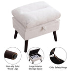 Fauteuil d'appoint HOMYKA avec dossier réglable et pouf de rangement