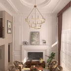 Lustre rond en forme de roue de chariot de style ferme moderne Acroma à 20 lumières de 40 po avec UL