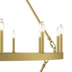 Lustre rond en forme de roue de chariot de style ferme moderne Acroma à 20 lumières de 40 po avec UL