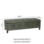 Banc ottoman de rangement en cuir reconstitué Adeco 50