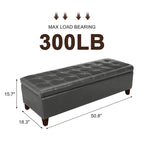 Banc ottoman de rangement en cuir reconstitué Adeco 50