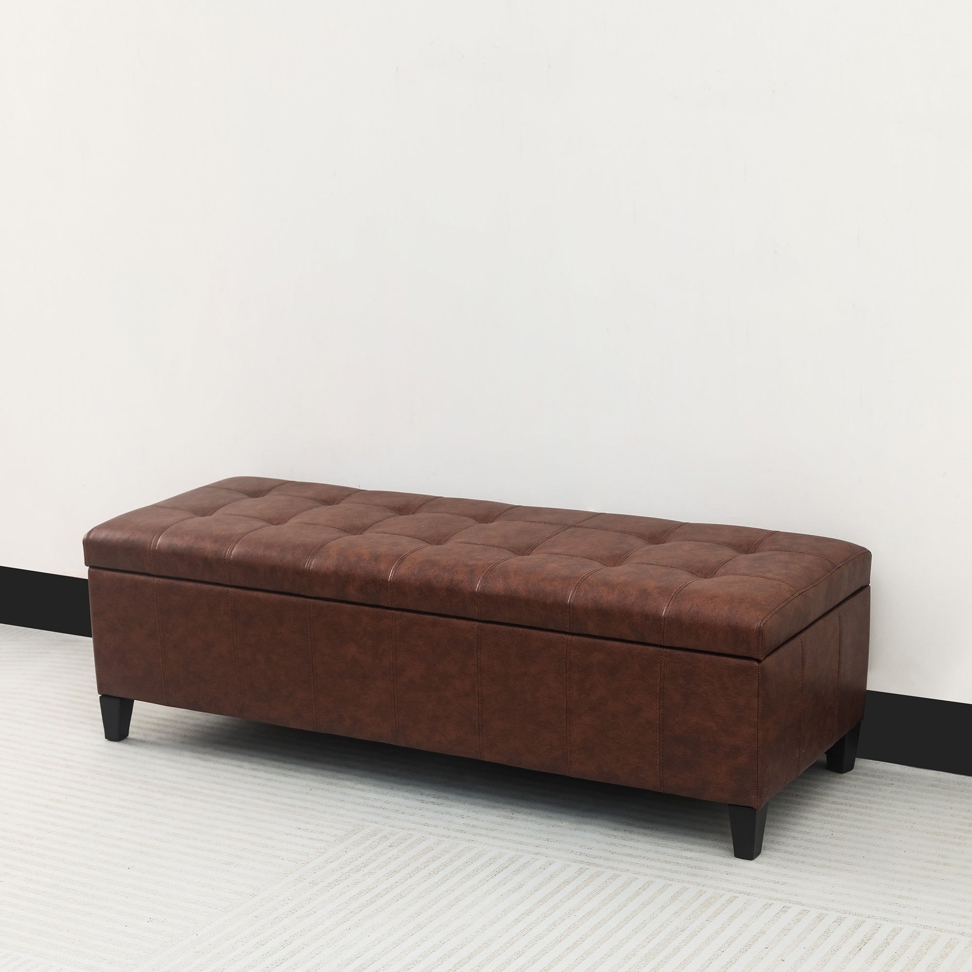Banc ottoman de rangement en cuir reconstitué Adeco 50
