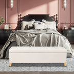 Banc ottoman de rangement en cuir reconstitué Adeco 50