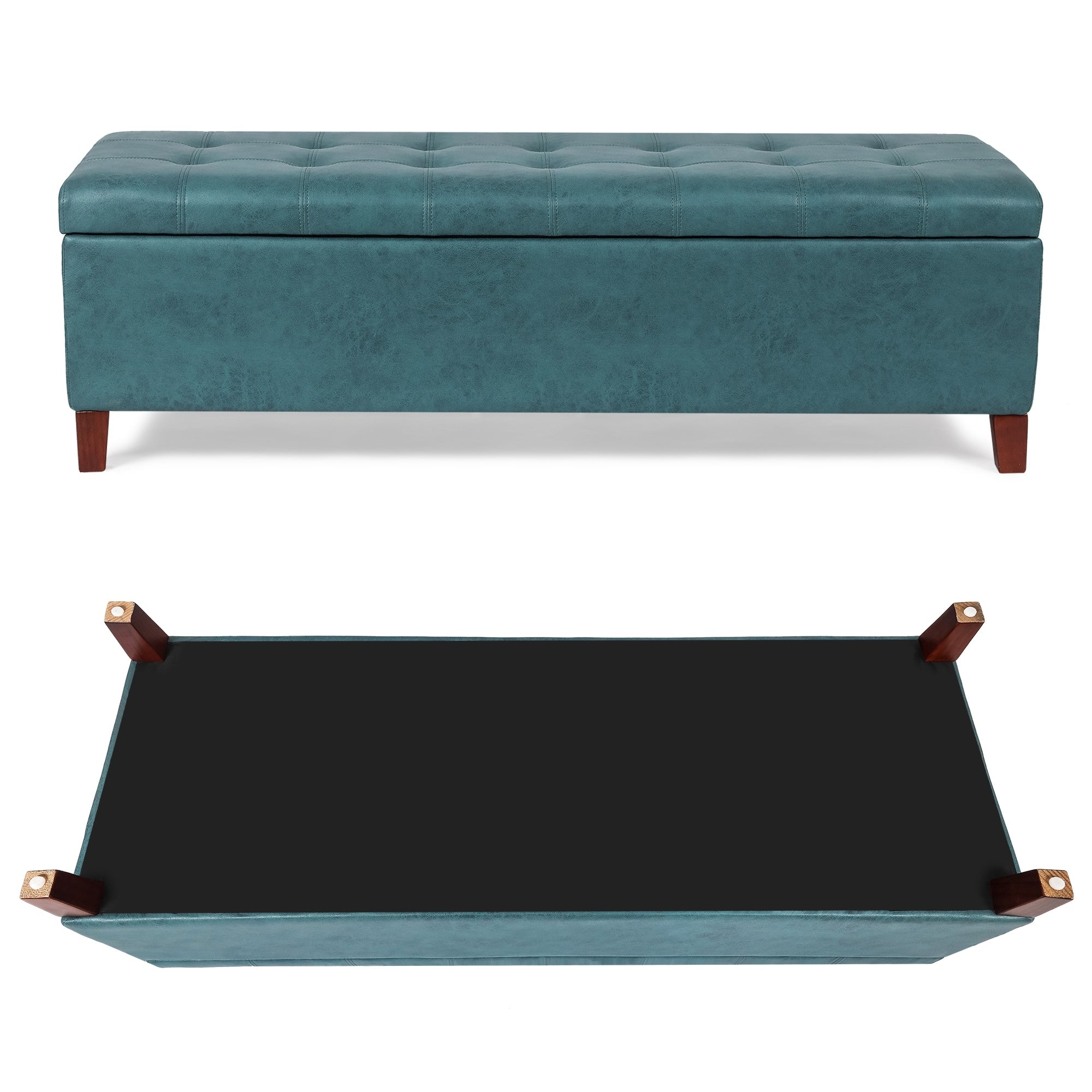 Banc ottoman de rangement en cuir reconstitué Adeco 50