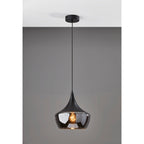 Lampe suspendue Eliza noire ou acier Adesso