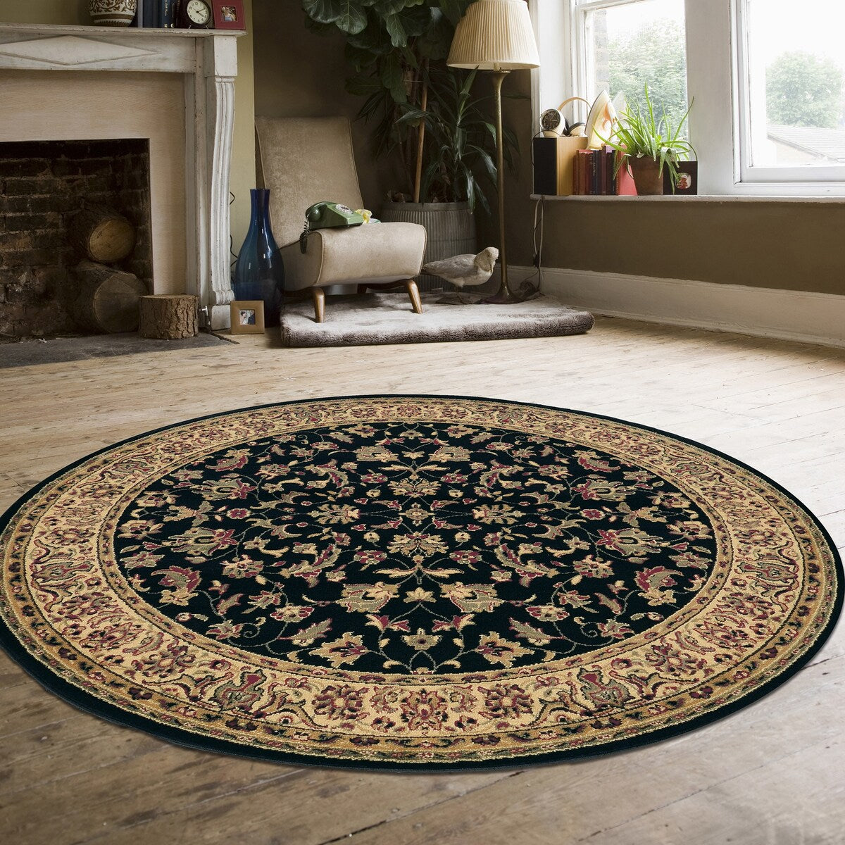 Admire Home Living Caroline Traditional Floral Sarouk Pattern Area Rug