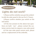 Ainfox 10ft Patio Umbrella with Lights Outdoor Solar Umbrella without Base