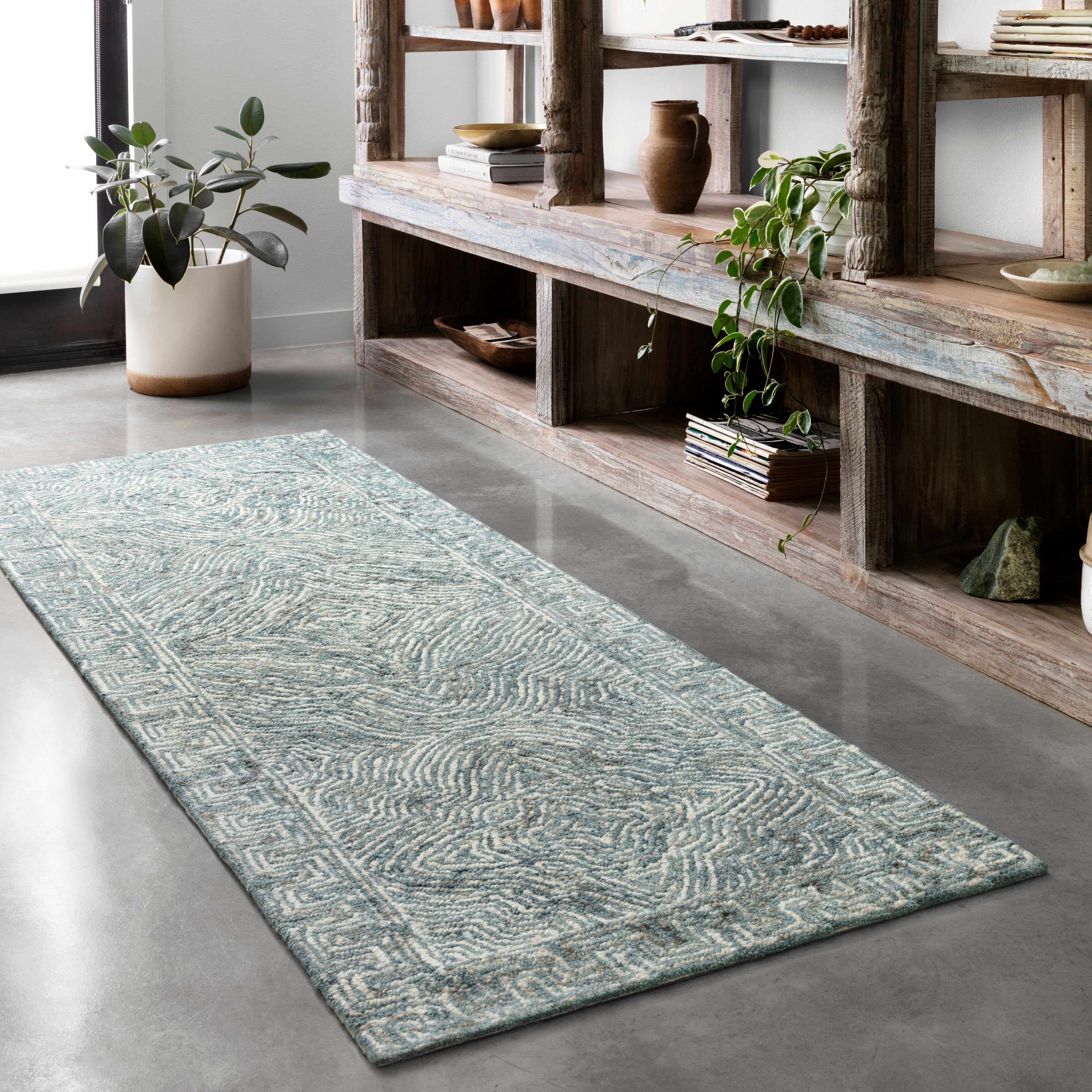Alexander Home Aspen Denim Wool Hand-tufted Contemporary Area Rug