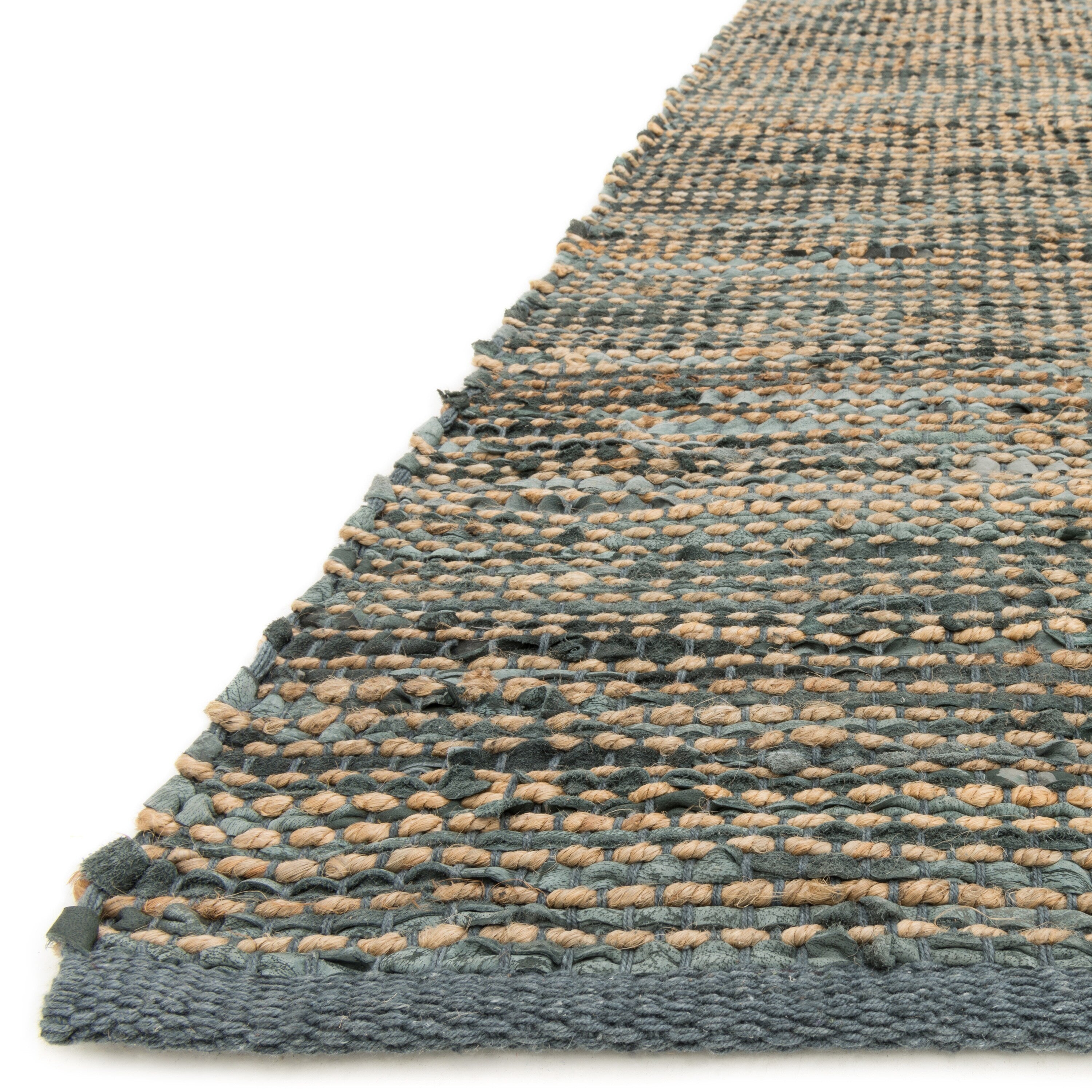 Alexander Home Farmhouse Jute and Leather Handwoven Area Rug