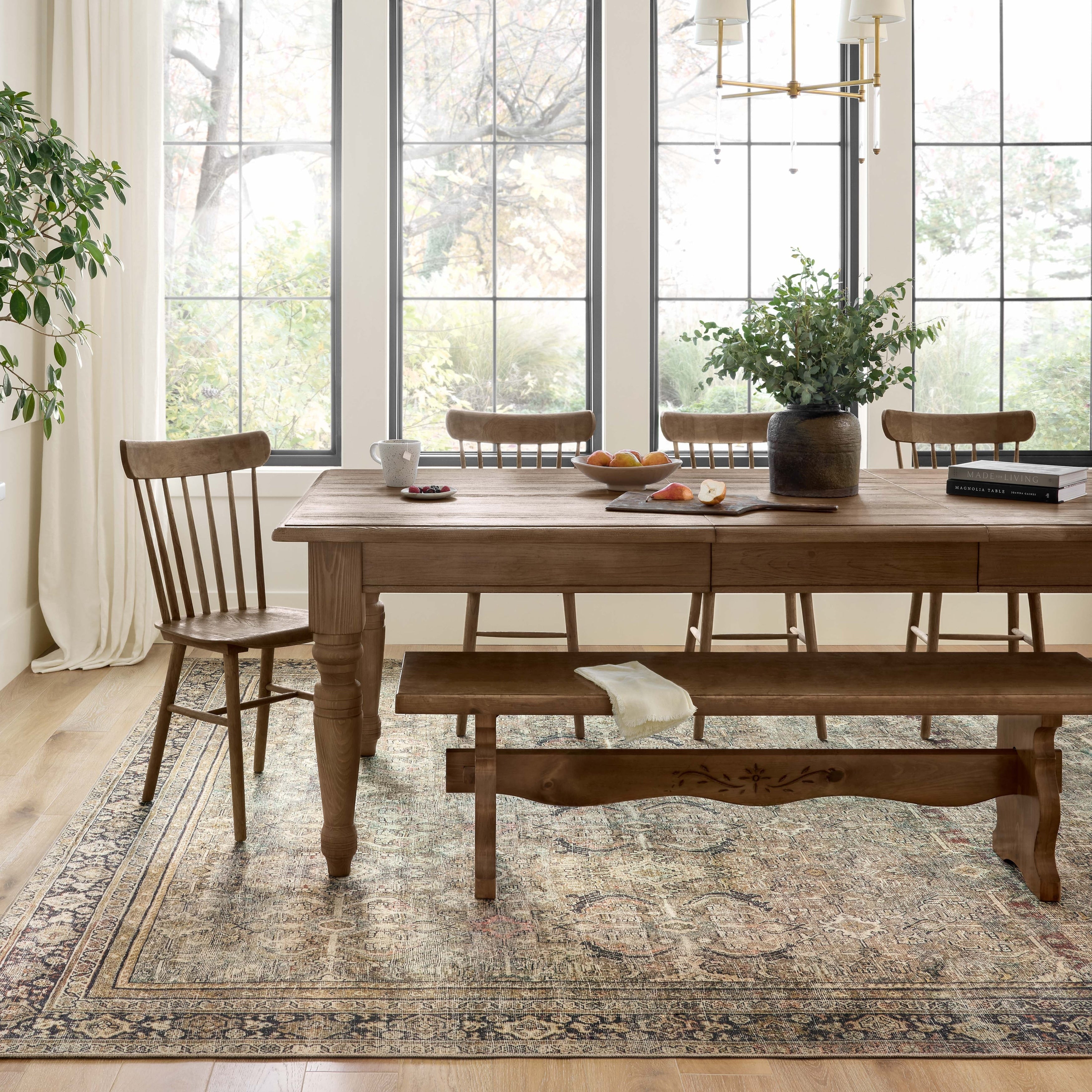 Alexander Home Isabelle Olive Tone Oriental Pattern Printed Area Rug