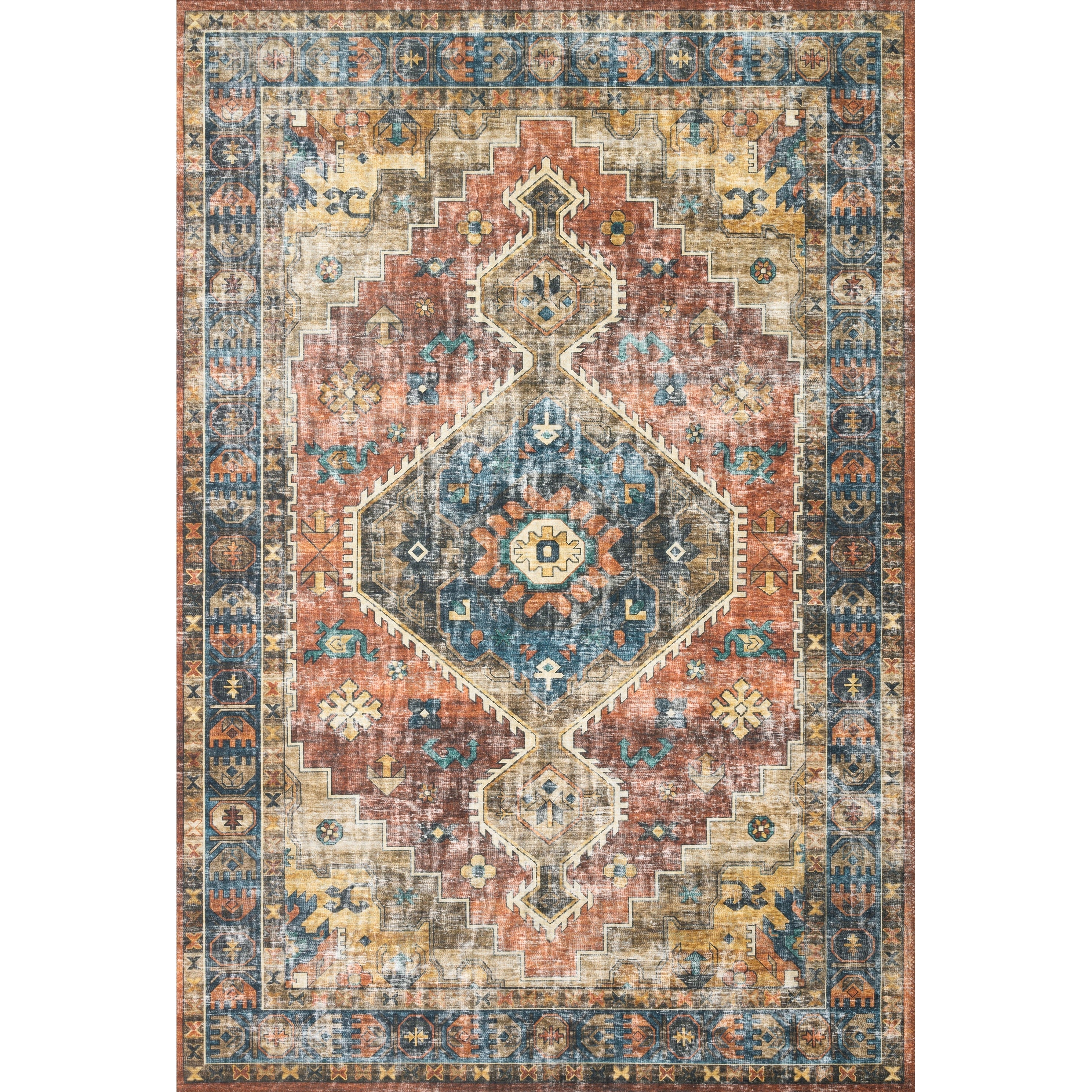 Alexander Home Leanne Transitional Aztec Vintage Printed Area Rug