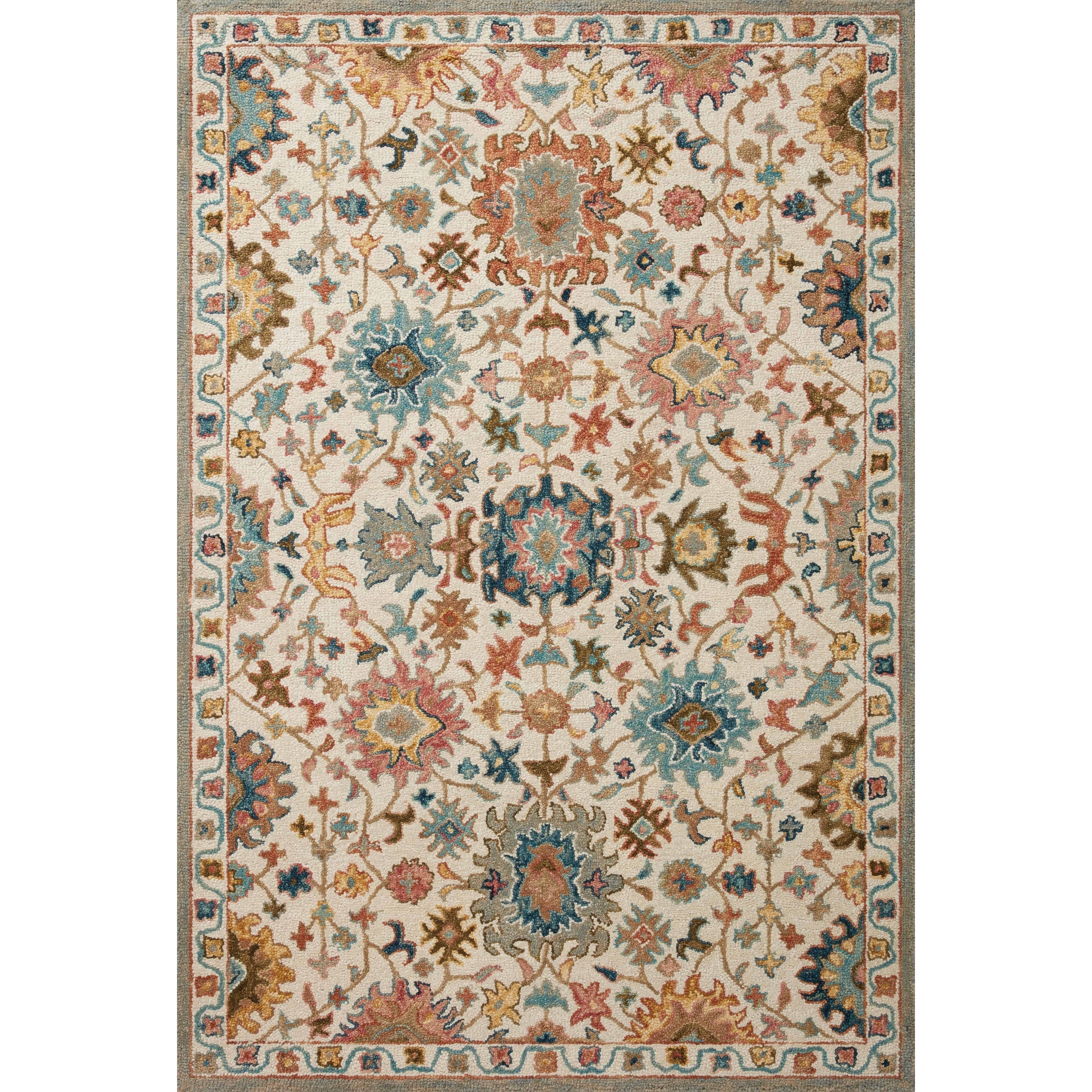 Alexander Home Megan Floral Hand-Hooked 100% Wool Area Rug