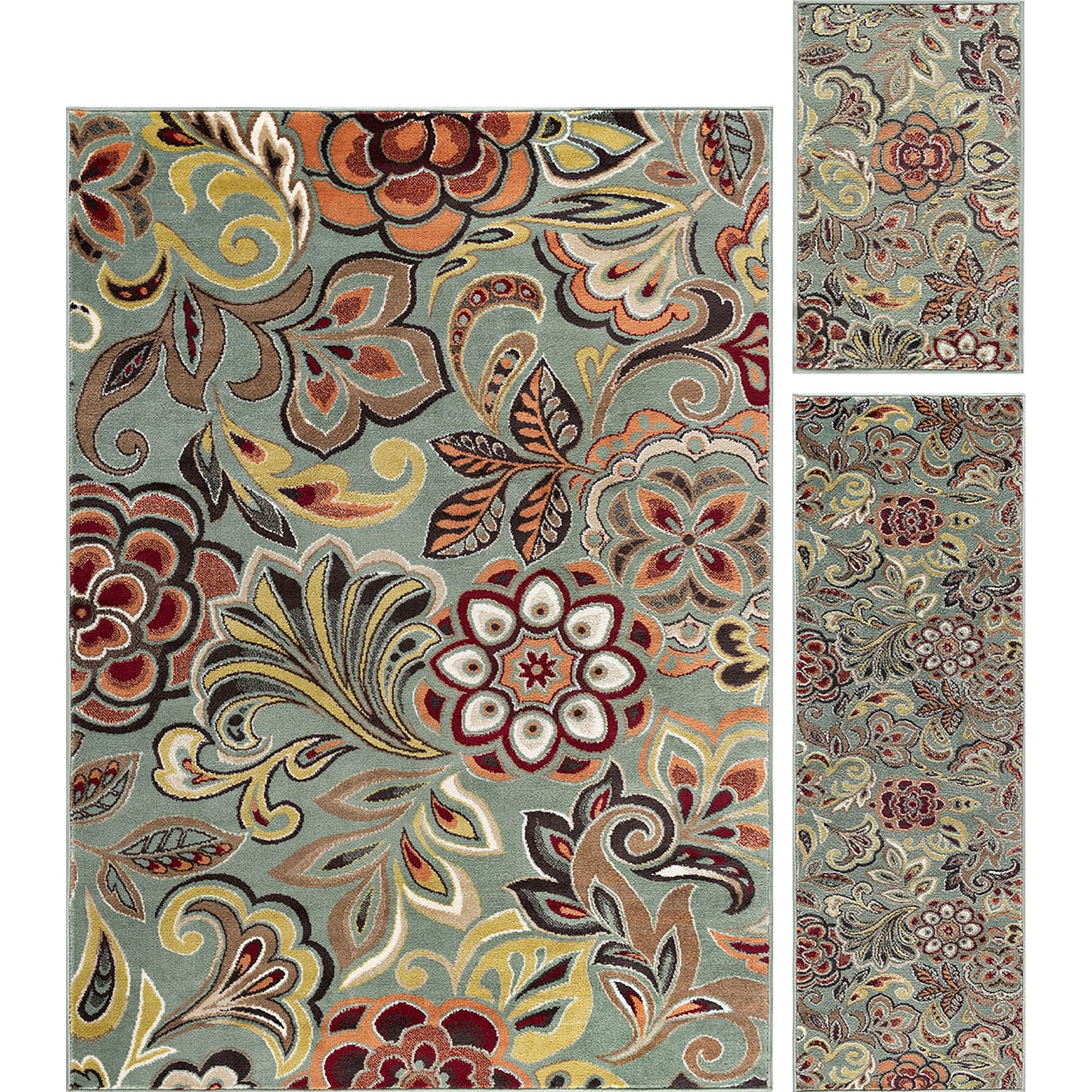 Decora Farmhouse Floral Indoor Area Rug