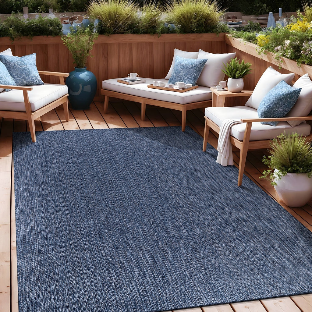 Aloha Washable Solid Indoor Outdoor Area Rug Patio Deck Living Room