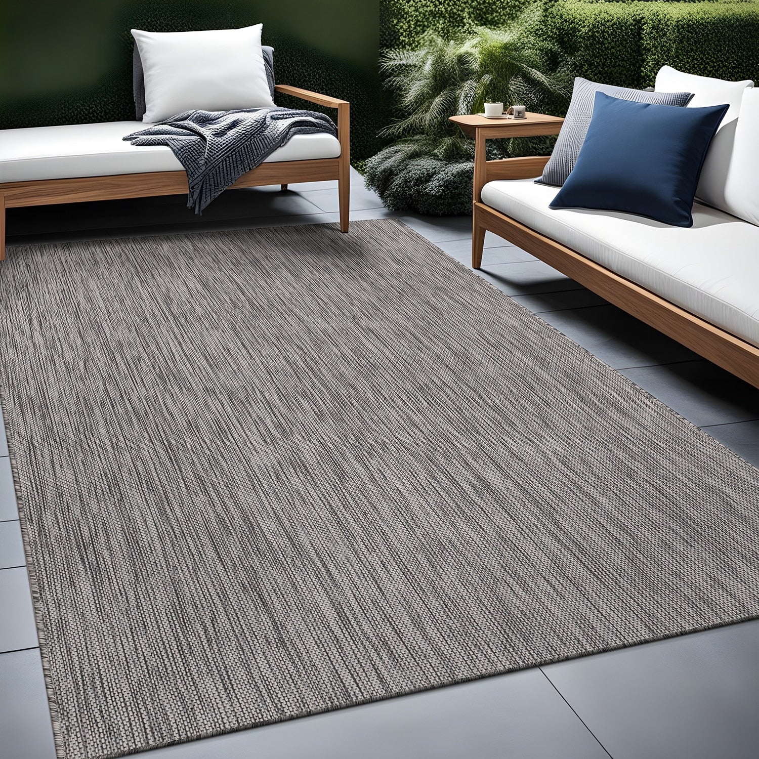 Aloha Washable Solid Indoor Outdoor Area Rug Patio Deck Living Room
