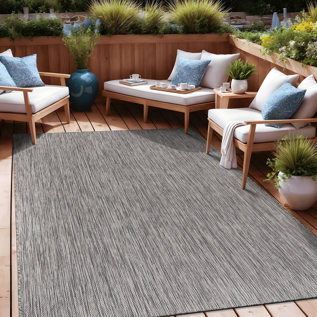 Aloha Washable Solid Indoor Outdoor Area Rug Patio Deck Living Room