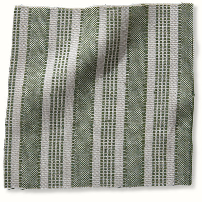 Pouf intérieur/extérieur en Peter Dunham Textiles Amida Vert sur Naturel