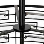 Lustre à abat-jour tambour Anita avec prisme en verre transparent