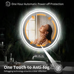 Miroir de courtoisie rond sans cadre, antibuée, éclairé par LED et à intensité variable