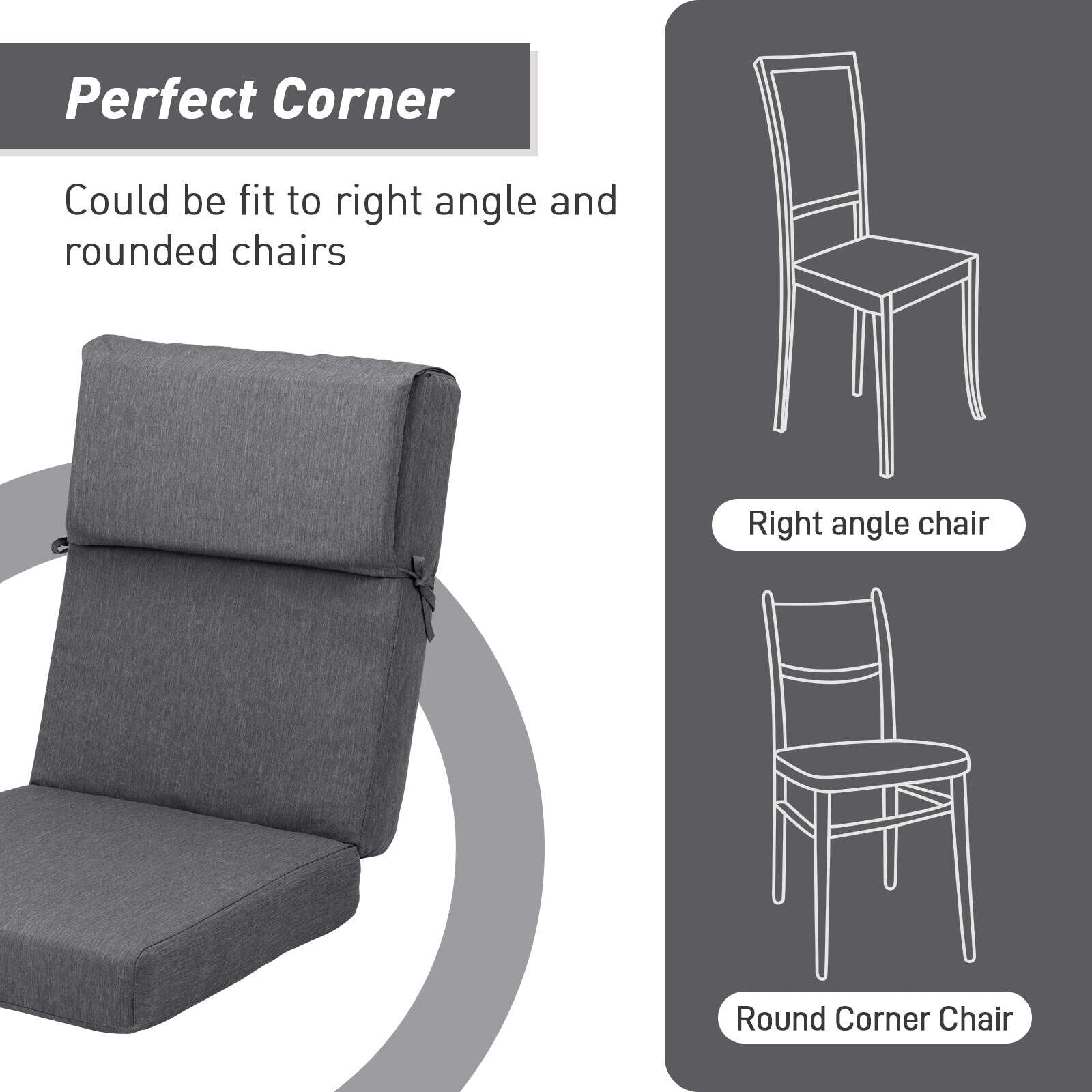 Lot de 4 coussins de chaise à dossier haut Aoodor Patio, 46 ​​x 21 x 4 pouces (coussins uniquement)