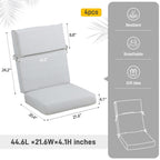 Lot de 4 coussins de chaise à dossier haut Aoodor Patio, 46 ​​x 21 x 4 pouces (coussins uniquement)