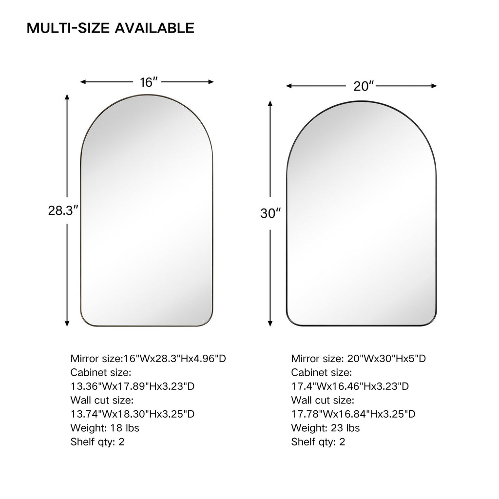 Armoire à pharmacie encastrée avec cadre TEHOME Aristes, miroir et étagères réglables