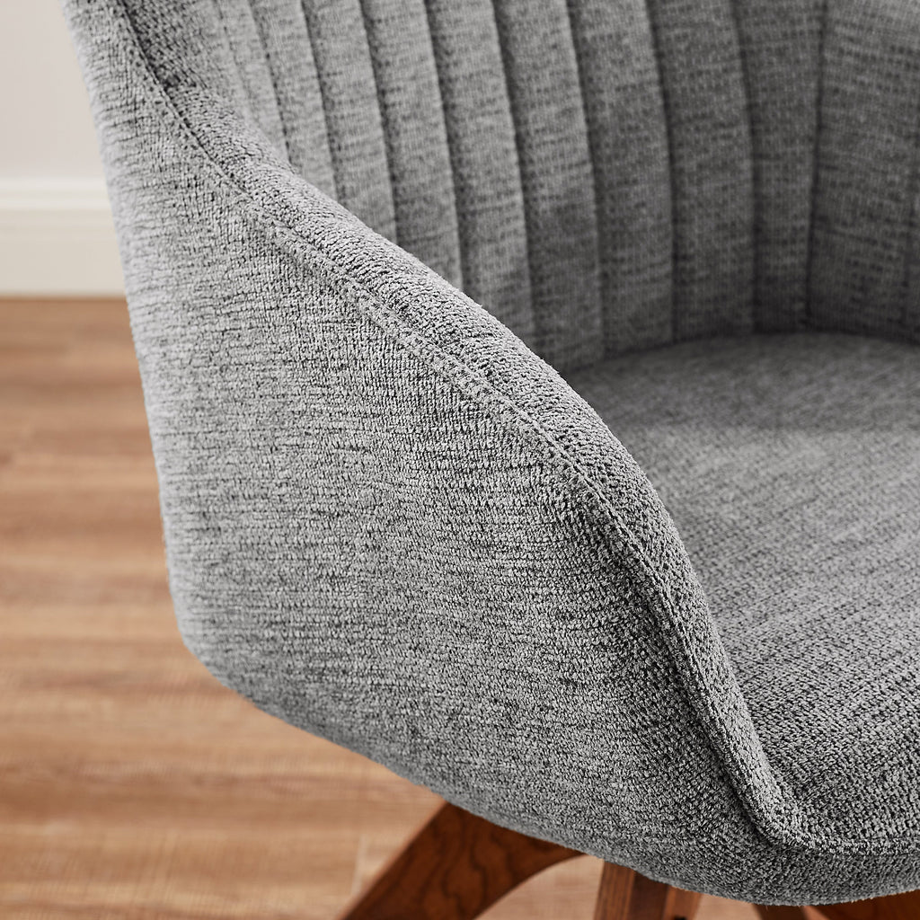 Fauteuil d'appoint pivotant Art Leon pour bureau moderne avec pieds en bois