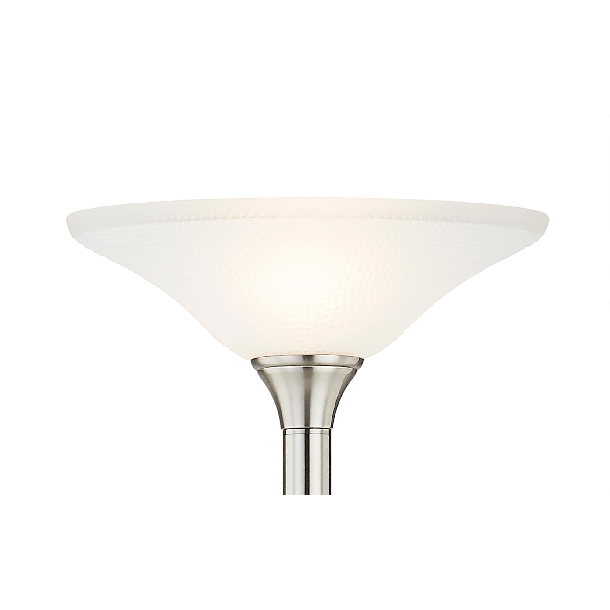 Lampadaire torche à LED Artiva USA 71 avec abat-jour en verre martelé - 71