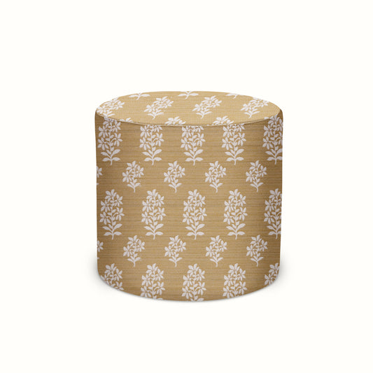 Pouf intérieur/extérieur en Peter Dunham Textiles Asha Gold