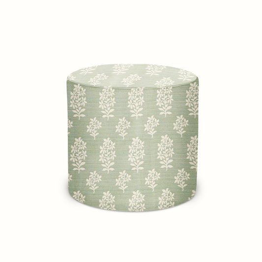 Pouf intérieur/extérieur en tissu Peter Dunham Textiles Asha Pale Green