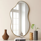 Asymmetrical Wavy Antique Accent Wall Mirror