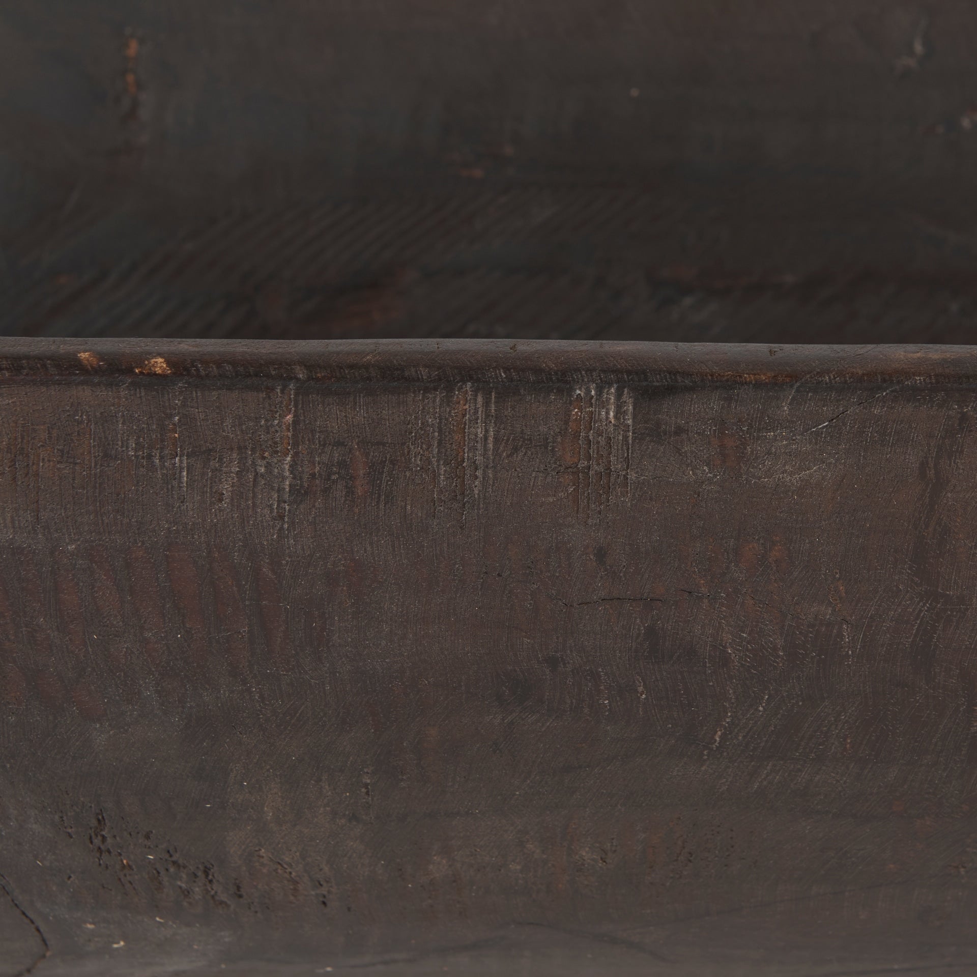 Bol oblong extra large Athena en bois récupéré noir-brun - 26,0 L x 10,0 l x 7,0 H