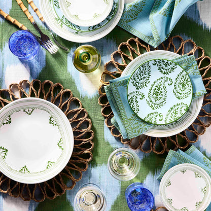 Serviette imprimée Grace Green Bukhara de Peter Dunham + Hudson