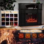 Cheminée électrique Bossin 43 avec manteau, insert de cheminée électrique de 23 pouces, meuble TV autonome avec foyer en bois