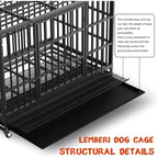 Cage pour chien Bossin 48/38 pouces, robuste et indestructible, cage anti-évasion avec roues verrouillables
