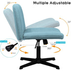 BOSSIN Criss Cross Chair Armless Office Desk Chair No Wheels,Fabric Padded Modern Swivel Vanity Chair office chair