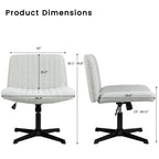 BOSSIN Criss Cross Chair Armless Office Desk Chair No Wheels,Fabric Padded Modern Swivel Vanity Chair office chair