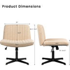 BOSSIN Criss Cross Chair Armless Office Desk Chair No Wheels,Fabric Padded Modern Swivel Vanity Chair office chair