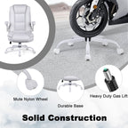 BOSSIN Big and Tall Office Chair Ergonomic High Back Computer Adjustable Height Leather Executive Chair with Padded Flip-up Arms