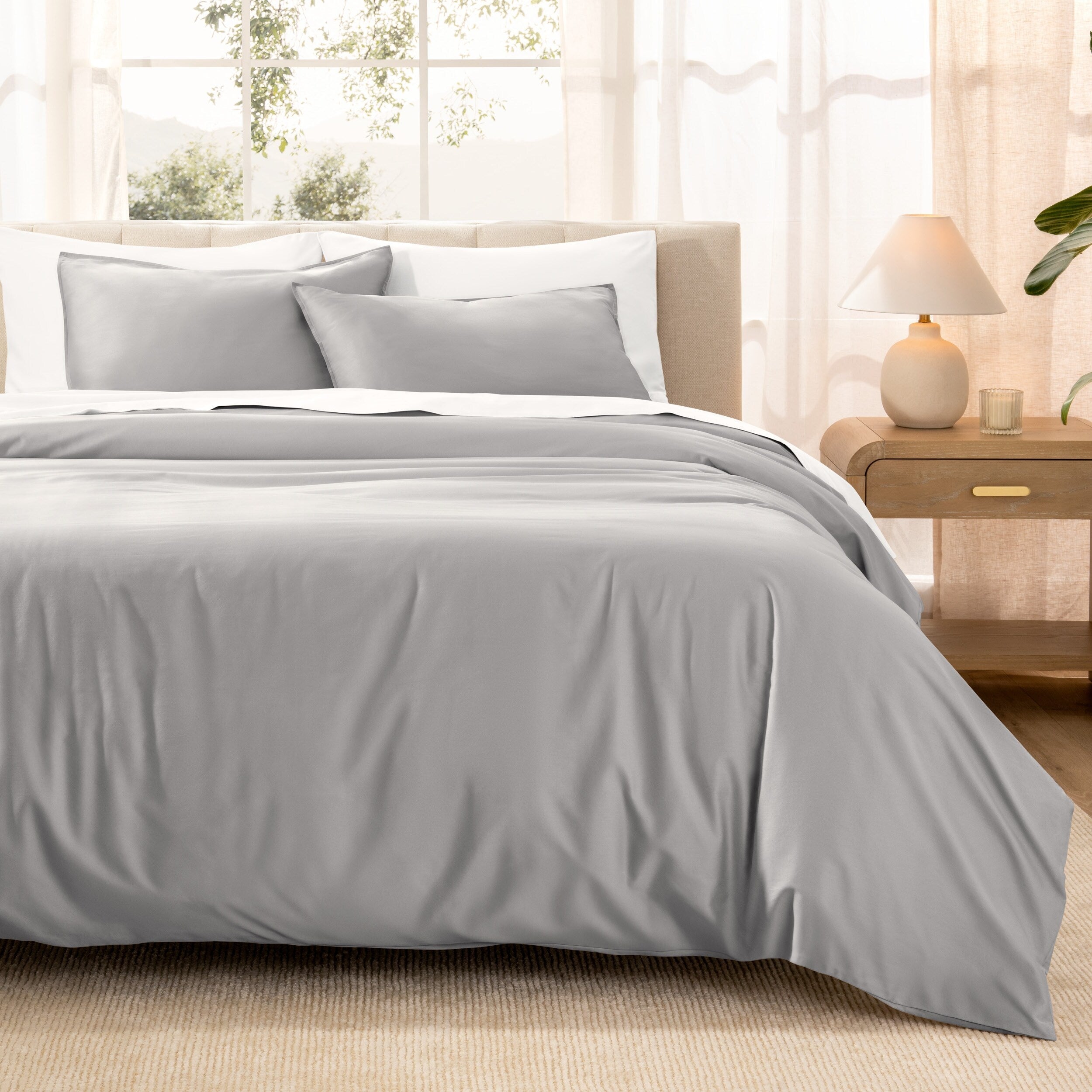 Bare Home Organic Cotton Duvet Cover Set - Smooth Sateen Weave