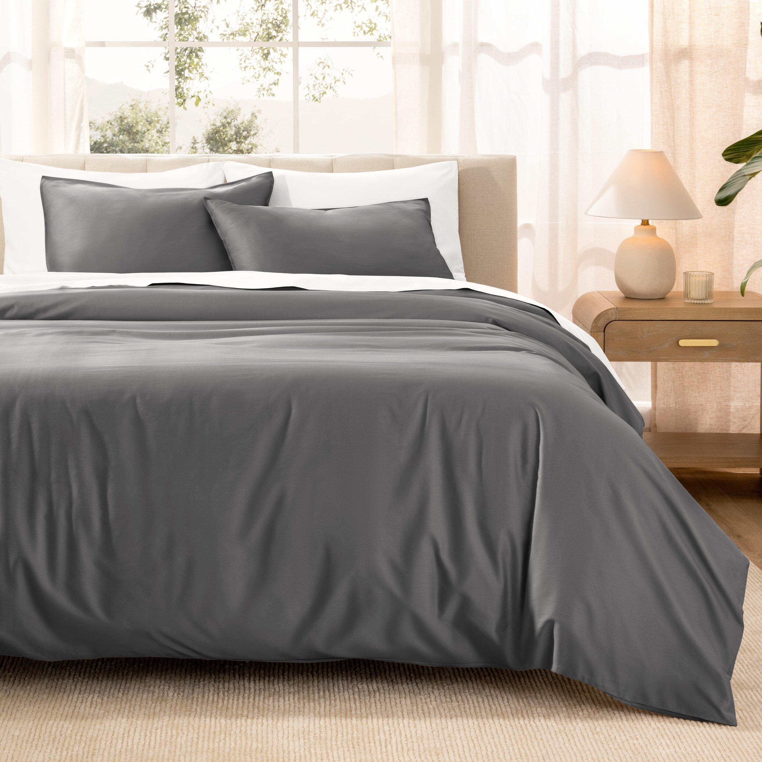 Bare Home Organic Cotton Duvet Cover Set - Smooth Sateen Weave