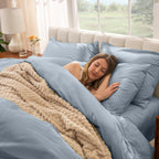 Bare Home Organic Cotton Percale Duvet Cover Set