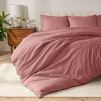 Bare Home Organic Cotton Percale Duvet Cover Set