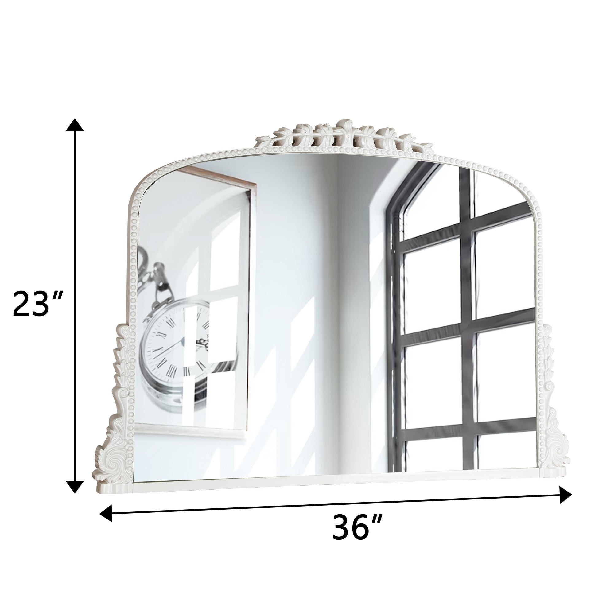 Miroir mural en arc, miroirs d'appoint baroques - 36 × 23