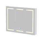 Armoire à pharmacie de salle de bain avec miroir LED antibuée 6 000 K, armoire murale blanche