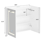 Armoire à pharmacie de salle de bain avec miroir LED antibuée 6 000 K, armoire murale blanche