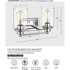 Bathroom Vanity Light,Wall Sconce Lamp Over Mirror with Clear Glass Shade