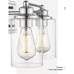 Bathroom Vanity Light,Wall Sconce Lamp Over Mirror with Clear Glass Shade