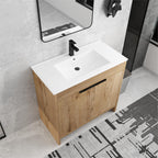 Beingnext Meuble-lavabo 24/30/36 avec porte à fermeture douce et étagère réglable