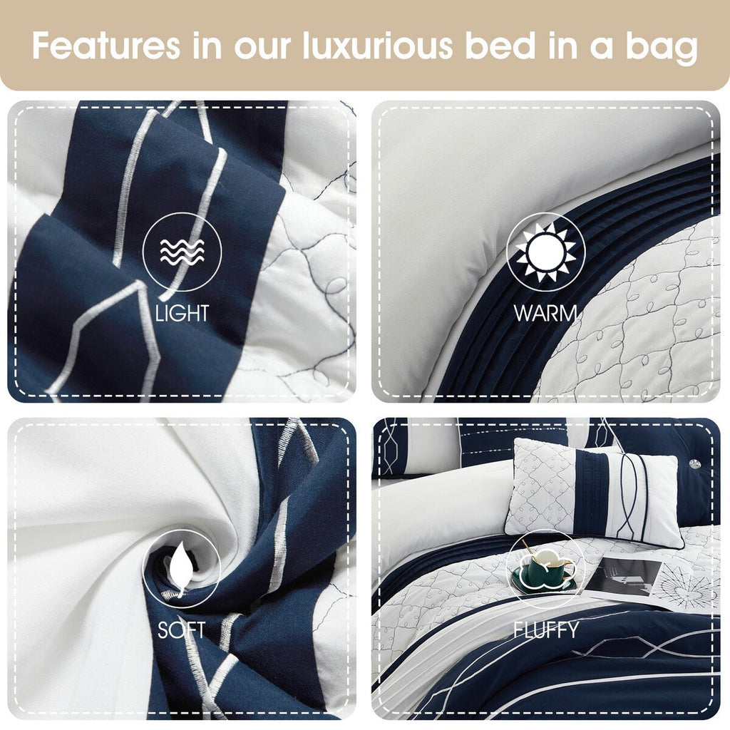 Bellerose 7 Piece Modern Geometric Comforter Set